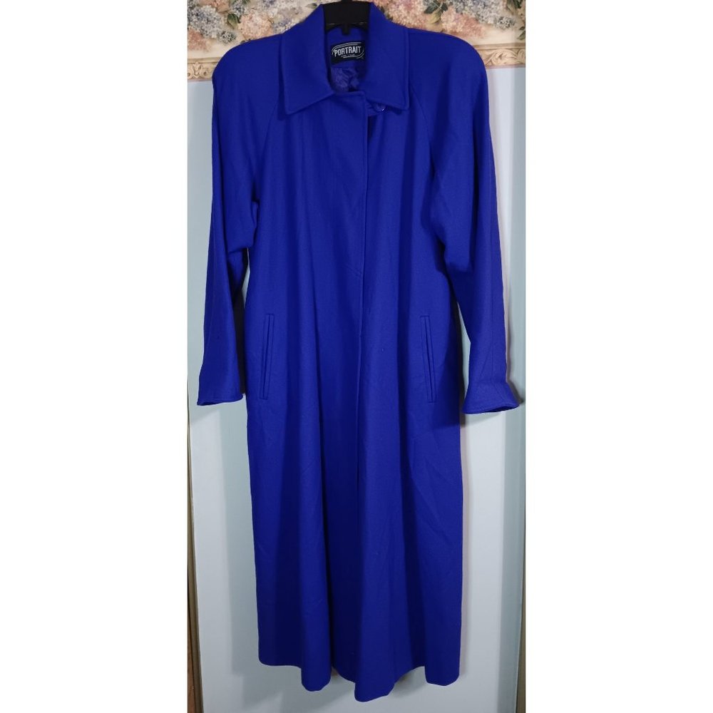Portrait XL Purple Classic Vintage Union USA Maxi Event Business Occasion Coat